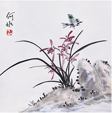 何冰 | 写意兰花国画